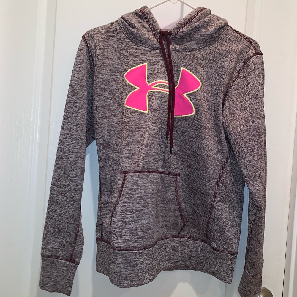 Pink under amour hoodie